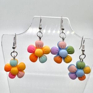 90s Earrings - Flower Earring - Rainbow Earring - Daisy Earring - Summer Earring